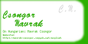 csongor mavrak business card